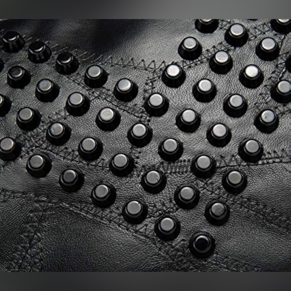 Soft Vegan Leather Studded Black Crossbody | EUC - Picture 3 of 12